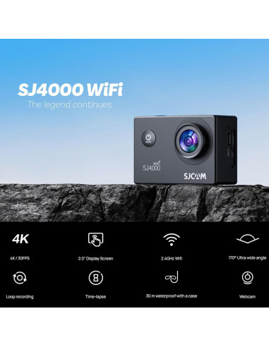 Cámara de Acción SJCAM SJ4000 Full HD 1080p con Accesorios