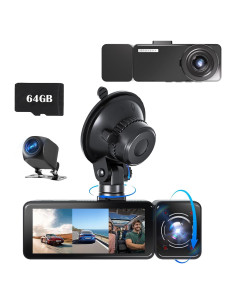 Cámara de tablero 3 canales Gloryes A520B 2.5K UHD con SD 64GB