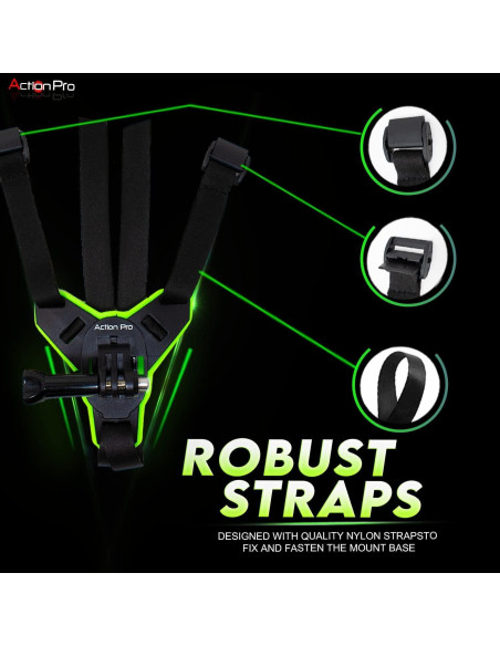 Soporte de Barbilla para Casco Action Pro Verde Compatible con GoPro Soporte de Barbilla para Casco Action Pro Verde Compatible con GoPro