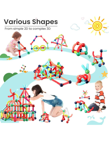 BAKAM Bloques Magnéticos 25PCS Juguetes STEM para Niños 4-8 Años BAKAM Bloques Magnéticos 25PCS Juguetes STEM para Niños 4-8 Años