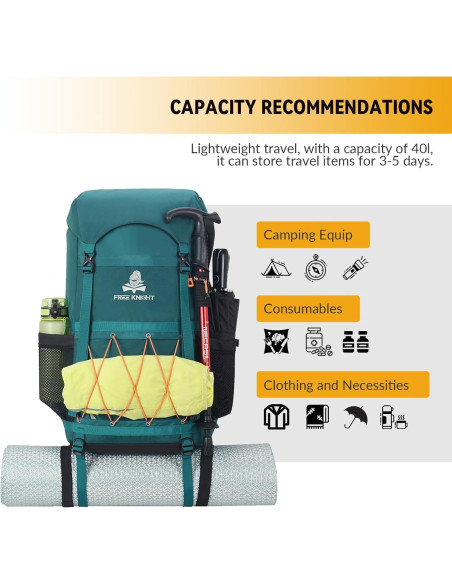 Mochila de Senderismo Bseash 40L Impermeable con Cubierta Mochila de Senderismo Bseash 40L Impermeable con Cubierta