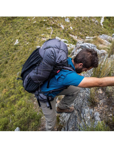 Mochila de Senderismo Naturehike 45L Ligera con Funda de Lluvia
