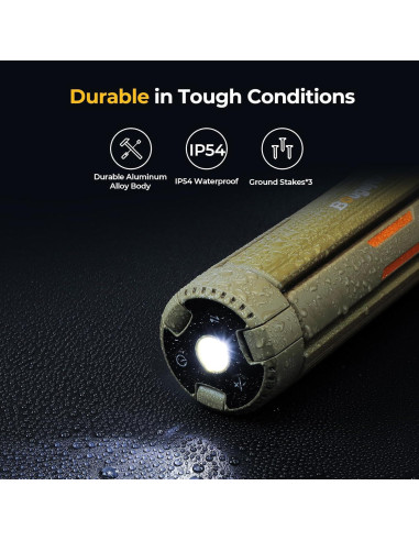 Luz de Camping Telescópica BougeRV 15600mAh Impermeable