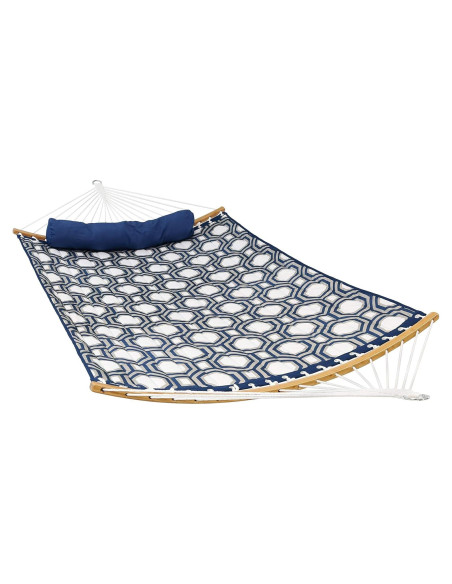 Hamaca Exterior Sunnydaze Doble con Barra Curvada Azul y Gris Hamaca Exterior Sunnydaze Doble con Barra Curvada Azul y Gris