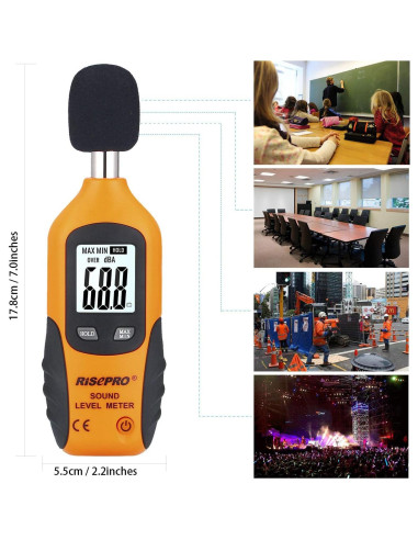 Medidor de Decibelios RISEPRO HT-80A 30-130 dB Retroiluminado