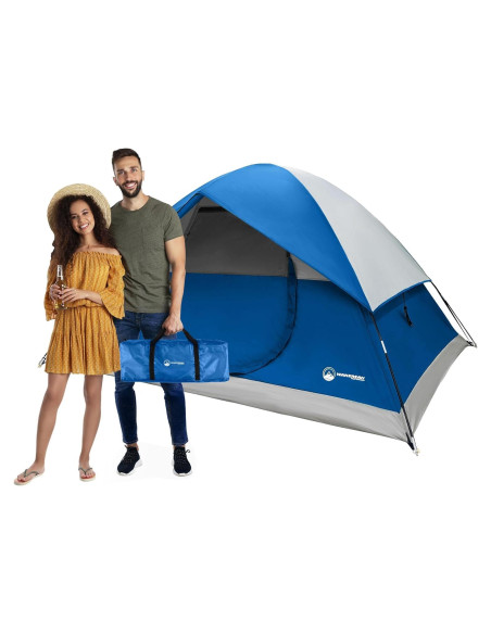 Carpa de Camping Wakeman 4 Personas Azul Impermeable Carpa de Camping Wakeman 4 Personas Azul Impermeable