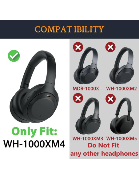 Almohadillas de Reemplazo SOULWIT para Auriculares Sony WH-1000XM4 - Negro Almohadillas de Reemplazo SOULWIT para Auriculares Sony WH-1000XM4 - Negro