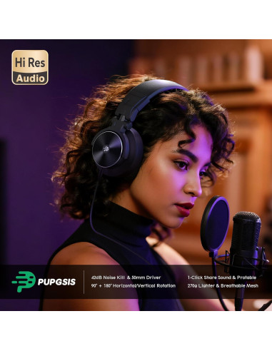 Auriculares PUPGSIS M20 Pro Hi-Res 40kHz con Cable Plegable