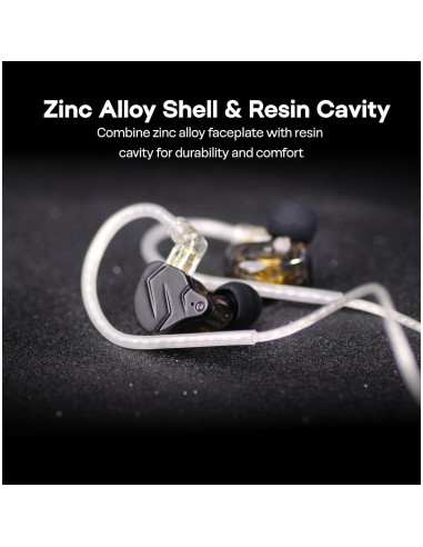 Auriculares In-Ear KZ ZSN PRO X HiFi 1BA+1DD Metal Gris