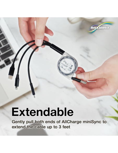 Cable Retráctil BoxWave para Auriculares Bluetooth Marshall Major V - USB MiniSync Cable Retráctil BoxWave para Auriculares Bluetooth Marshall Major V - USB MiniSync