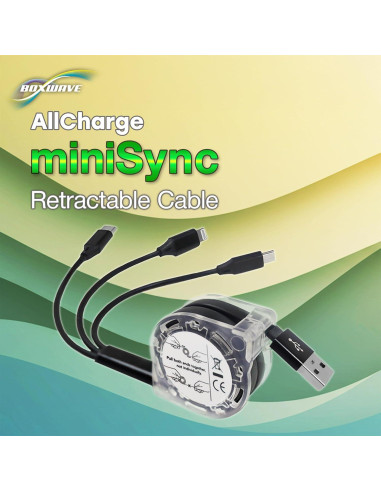 Cable Retráctil BoxWave para Auriculares Bluetooth Marshall Major V - USB MiniSync