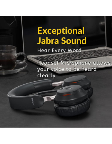 Auricular Inalámbrico Jabra Evolve2 65 UC - Bluetooth, 36h Batería