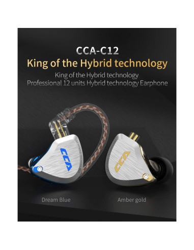Auriculares In-Ear CCA C12 HiFi 1DD+5BA Aislante Oro Ámbar