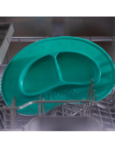 Plato de Silicona Nuby Sure Grip Miracle Mat 2 Secciones Aqua