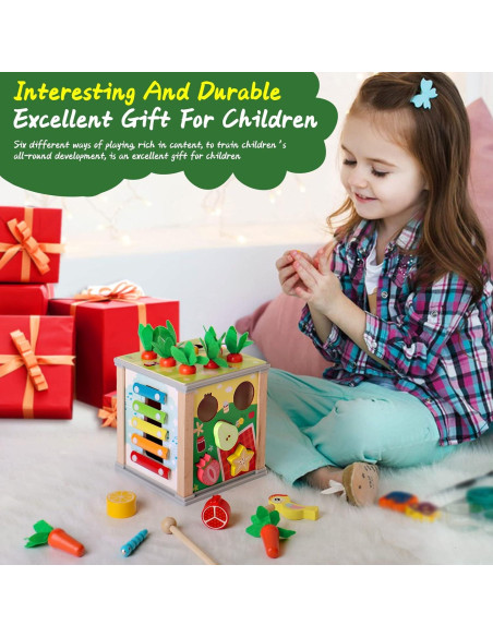 Cubo de Actividades de Madera BESTAMTOY 6 en 1 Montessori Cubo de Actividades de Madera BESTAMTOY 6 en 1 Montessori
