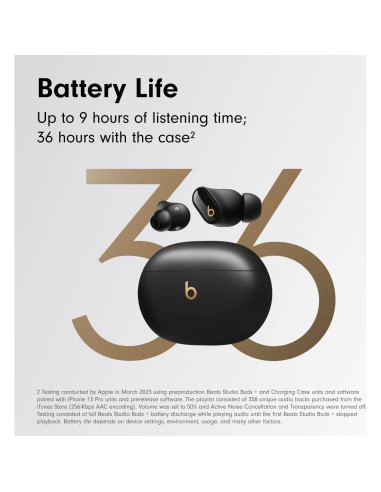 Auriculares Inalámbricos Beats Studio Buds+ con Cancelación de Ruido - Negro