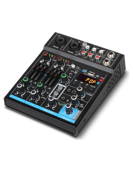 Mezclador Mini Portátil Depusheng M4 4 Canales Bluetooth USB Mezclador Mini Portátil Depusheng M4 4 Canales Bluetooth USB