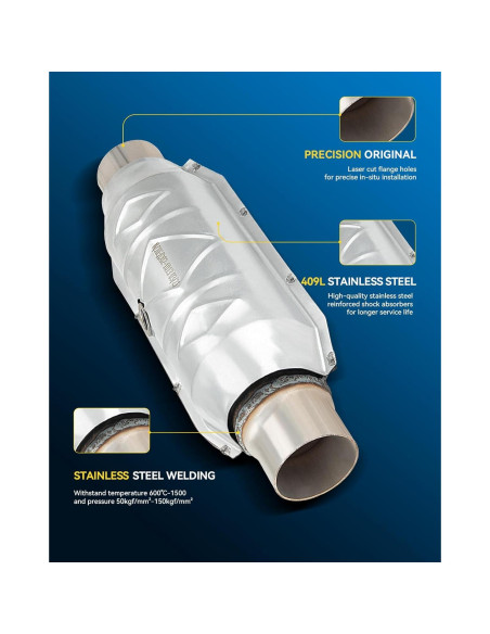 Convertidor Catalítico PHILTOP 2.5" Universal de Acero Inoxidable Convertidor Catalítico PHILTOP 2.5" Universal de Acero Inoxidable