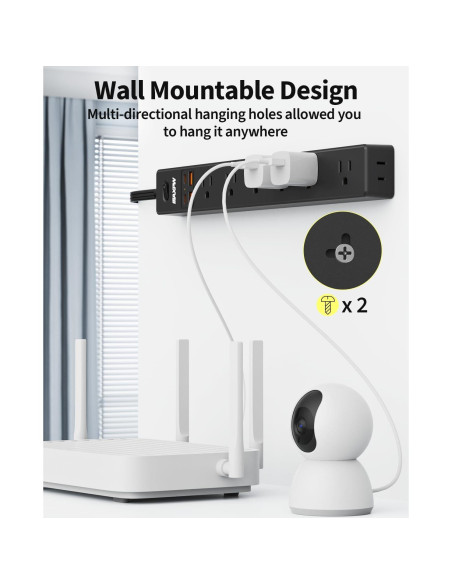 Regleta de Sobretensión Maxpw 6 Pies 7 Salidas 4 USB Negro Regleta de Sobretensión Maxpw 6 Pies 7 Salidas 4 USB Negro