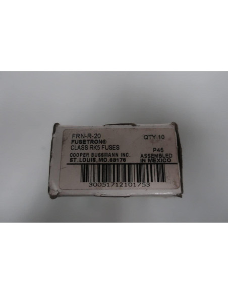 Caja de 10 Fusibles Cartucho Cooper Bussmann RK5 20A 250V Caja de 10 Fusibles Cartucho Cooper Bussmann RK5 20A 250V