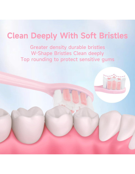 Cepillo de dientes eléctrico PERECT rosa con 6 cabezales y 5 modos Cepillo de dientes eléctrico PERECT rosa con 6 cabezales y 5 modos