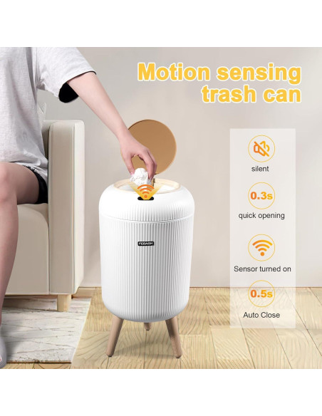 Paquete de 2 botes de basura automáticos 11L con sensor - Blanco Paquete de 2 botes de basura automáticos 11L con sensor - Blanco