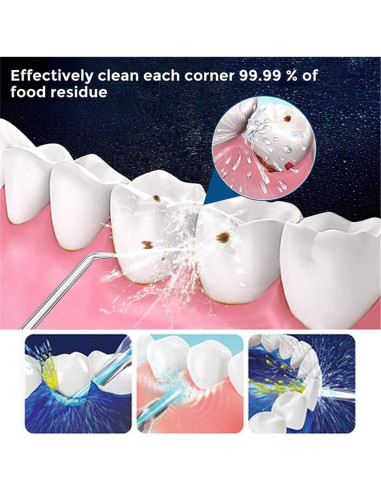 Hilo Dental de Agua Inalámbrico Shouken con 3 Cabezales