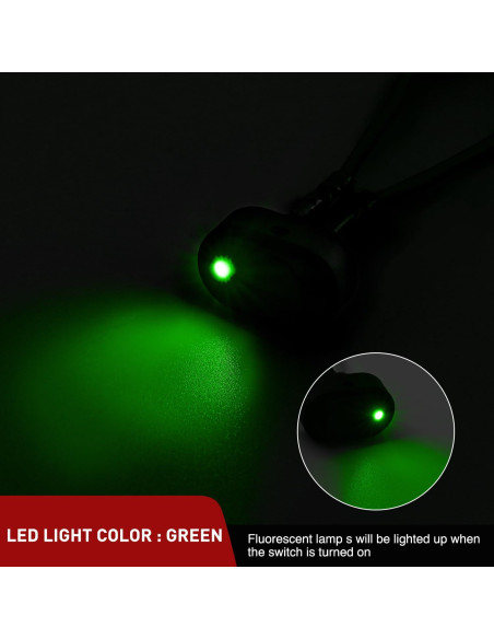 Interruptor Rocker LED Nilight 5Pcs 12V Verde 30A SPST Interruptor Rocker LED Nilight 5Pcs 12V Verde 30A SPST