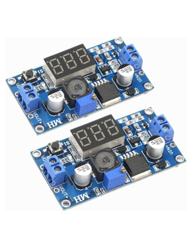Paquete de 2 Convertidores Buck LM2596 con Pantalla LED 12V 5V