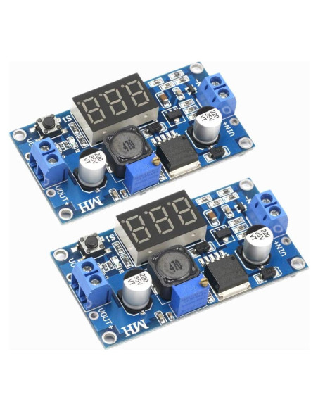 Paquete de 2 Convertidores Buck LM2596 con Pantalla LED 12V 5V Paquete de 2 Convertidores Buck LM2596 con Pantalla LED 12V 5V