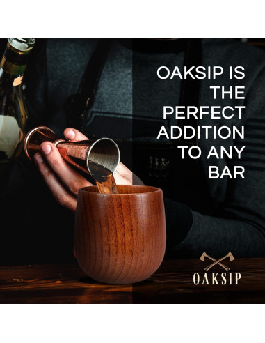 Vaso de Bourbon de Madera Oaksip - Regalo Perfecto para Hombres