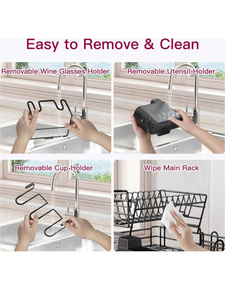 Escurridor de Platos BOOSINY 2 Niveles Acero Inoxidable Negro Escurridor de Platos BOOSINY 2 Niveles Acero Inoxidable Negro