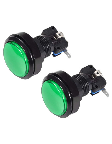 Botón de Juego Iluminado LED Verde uxcell 46mm 12V - 2 Pcs Botón de Juego Iluminado LED Verde uxcell 46mm 12V - 2 Pcs