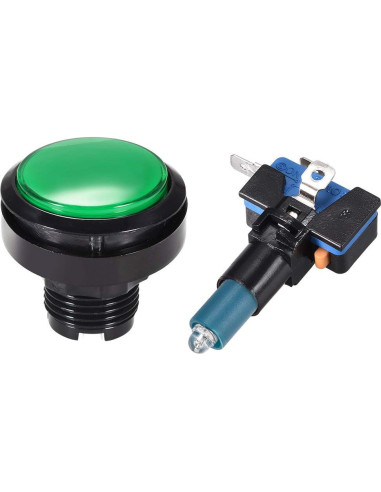 Botón de Juego Iluminado LED Verde uxcell 46mm 12V - 2 Pcs