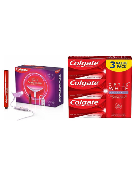 Kit de Blanqueamiento Dental Colgate Optic White 3 Tubos 90.7g Kit de Blanqueamiento Dental Colgate Optic White 3 Tubos 90.7g