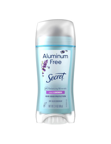 Desodorante Libre de Aluminio Secret Lavanda 68 g - 48 horas