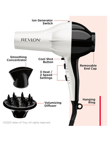 Secador de Pelo Revlon 1875W Acondicionador de Brillo