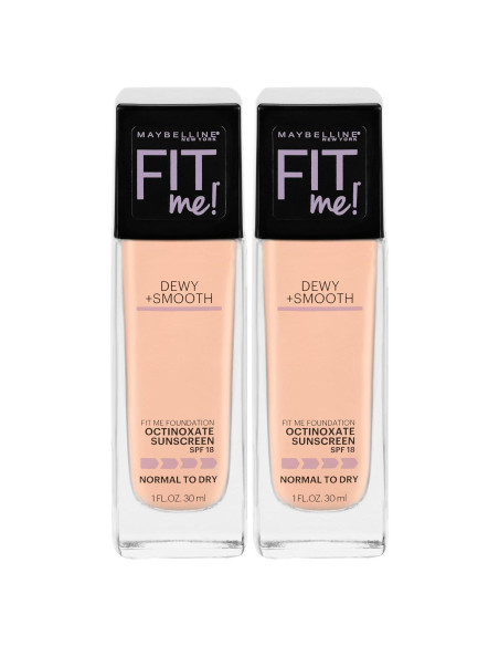 Base de Maquillaje Maybelline Fit Me Dewy + Smooth Marfil 2 Unidades Base de Maquillaje Maybelline Fit Me Dewy + Smooth Marfil 2 Unidades