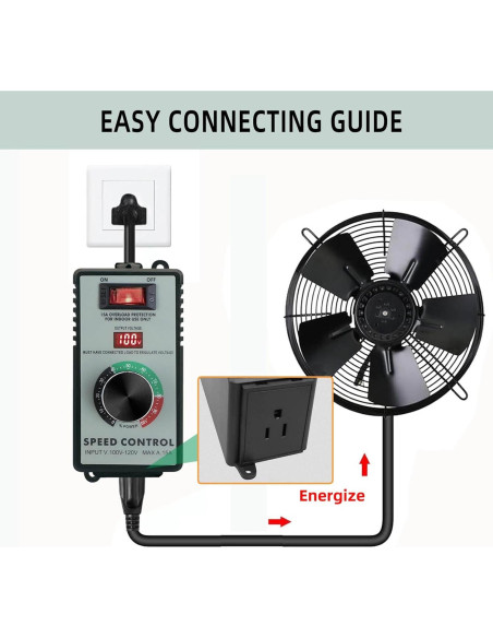 Controlador de Velocidad de Motor AC YYinno 15A 4000W Controlador de Velocidad de Motor AC YYinno 15A 4000W