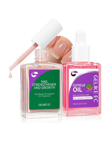 Kit de Cuidado de Uñas Gelike EC - Fortalecedor y Aceite 15ml