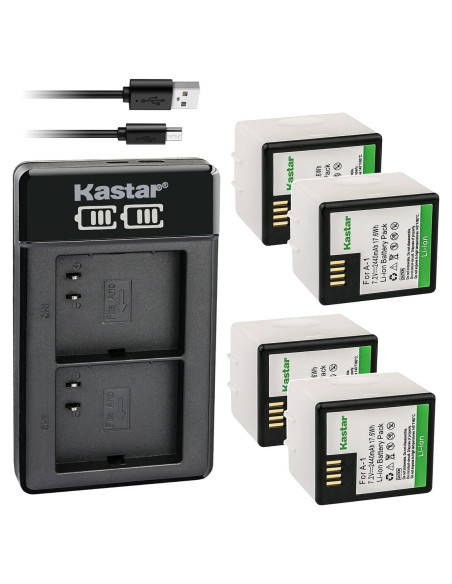 Cargador Doble USB Kastar CH-LED2-4B-A1 + 4 Baterías Litio 2440mAh Cargador Doble USB Kastar CH-LED2-4B-A1 + 4 Baterías Litio 2440mAh