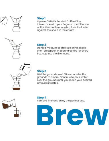 Cafetera Chemex Clásica 10 Tazas + 200 Filtros Bonded