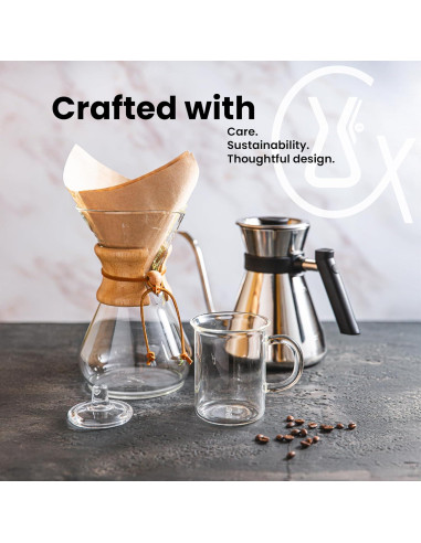 Cafetera Chemex Clásica 10 Tazas + 200 Filtros Bonded