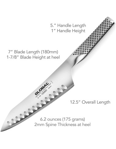 Juego de cuchillos Global 3 piezas - Acero inoxidable, chef asiático