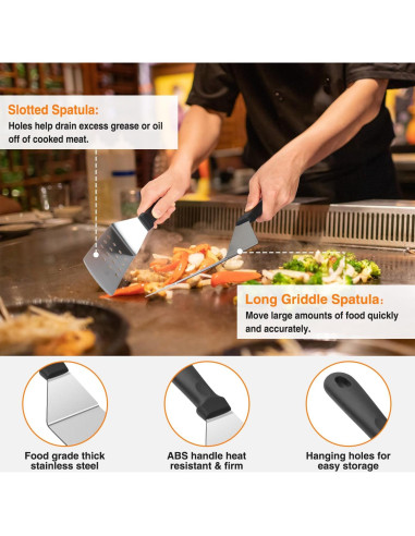 Kit de Accesorios para Parrilla Blackstone 25 Piezas Acero Inoxidable