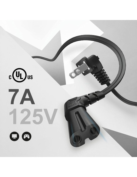 Cable de Alimentación NEMA 1-15P a IEC320 C7 1.83m TNP Negro Cable de Alimentación NEMA 1-15P a IEC320 C7 1.83m TNP Negro