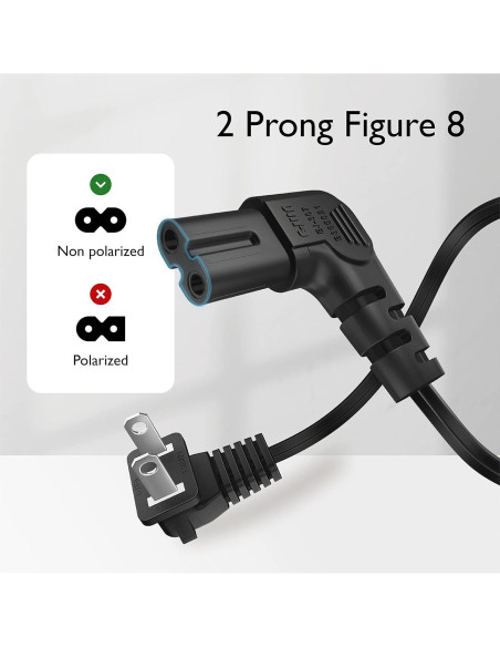 Cable de Alimentación NEMA 1-15P a IEC320 C7 1.83m TNP Negro Cable de Alimentación NEMA 1-15P a IEC320 C7 1.83m TNP Negro