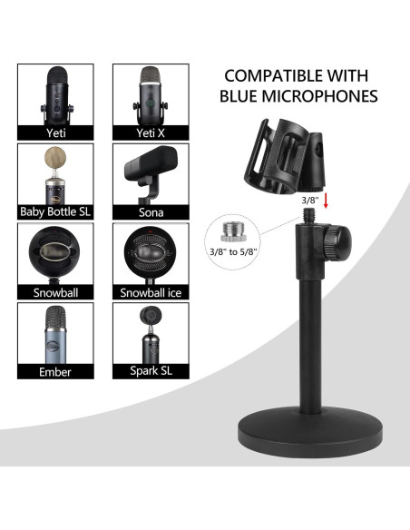 Soporte de Micrófono Geekria Telescópico Ajustable Negro Soporte de Micrófono Geekria Telescópico Ajustable Negro
