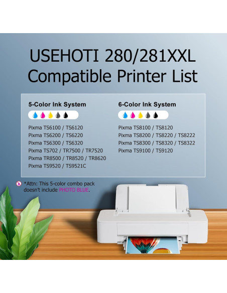 Cartuchos de tinta compatibles Canon 280XXL 281XXL - Paquete de 5 Cartuchos de tinta compatibles Canon 280XXL 281XXL - Paquete de 5