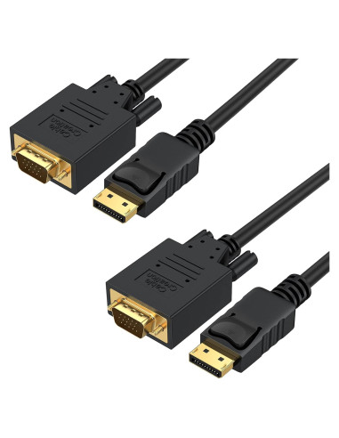 Cable DisplayPort a VGA 6 Pies CableCreation Paquete de 2
